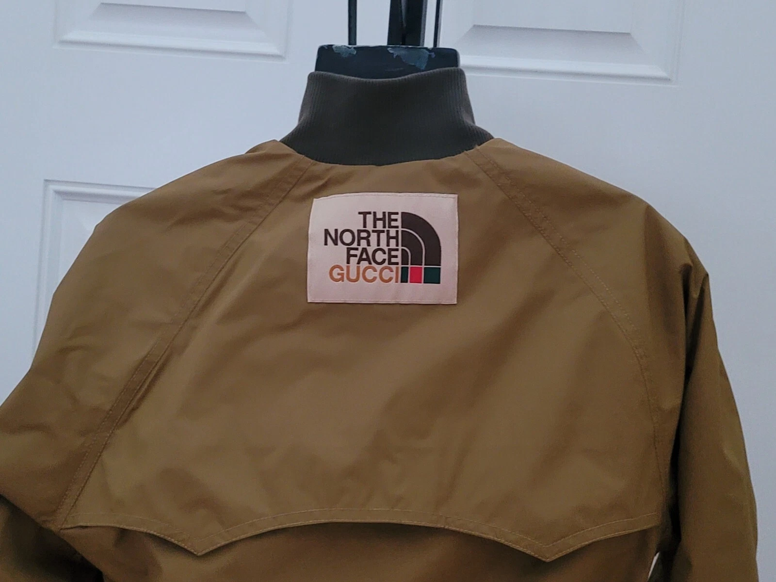 Gucci x North Face Bomber Giacca Tecnica Cachi Marrone Oliva S Small US 4 6 1 5K