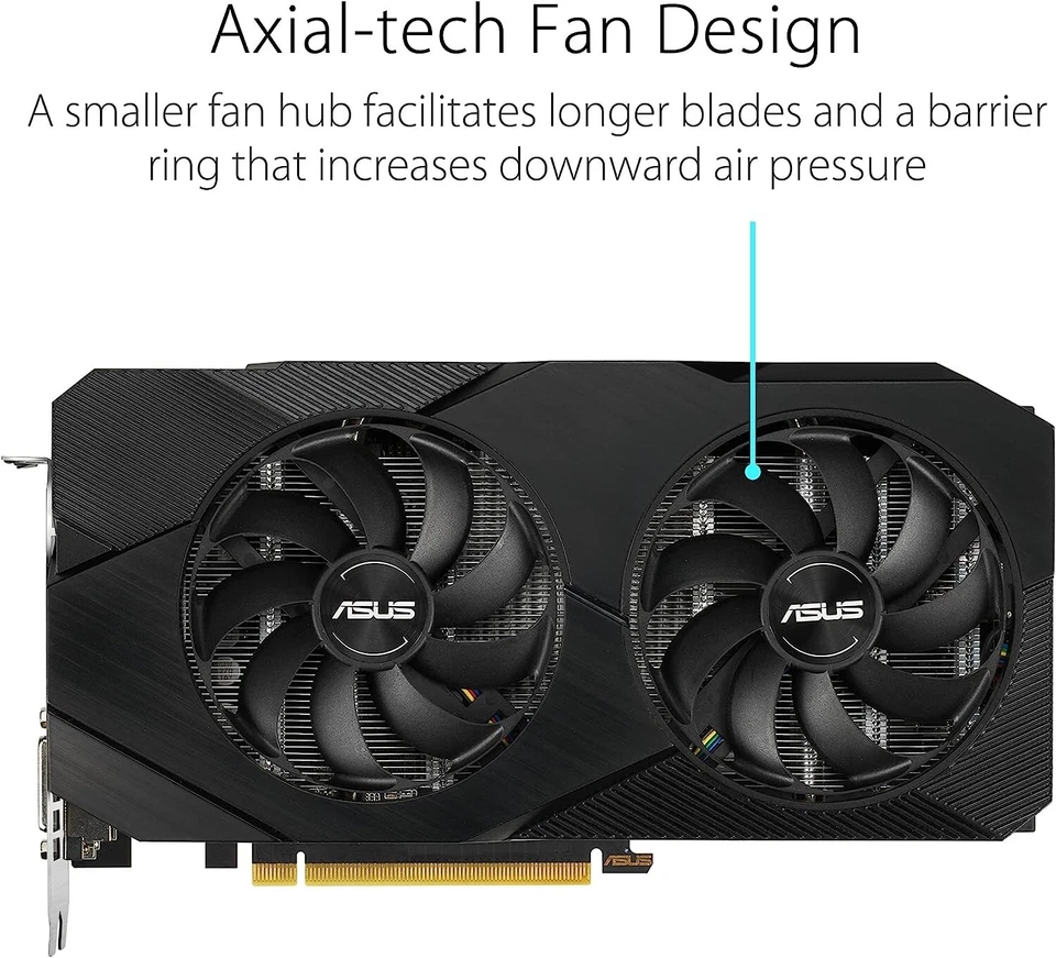 ASUS Dual GeForce RTX 2060 EVO Graphics Card 12GB GDDR6 PCIe3.0 Auto-Extreme GPU - Image 2 of 4