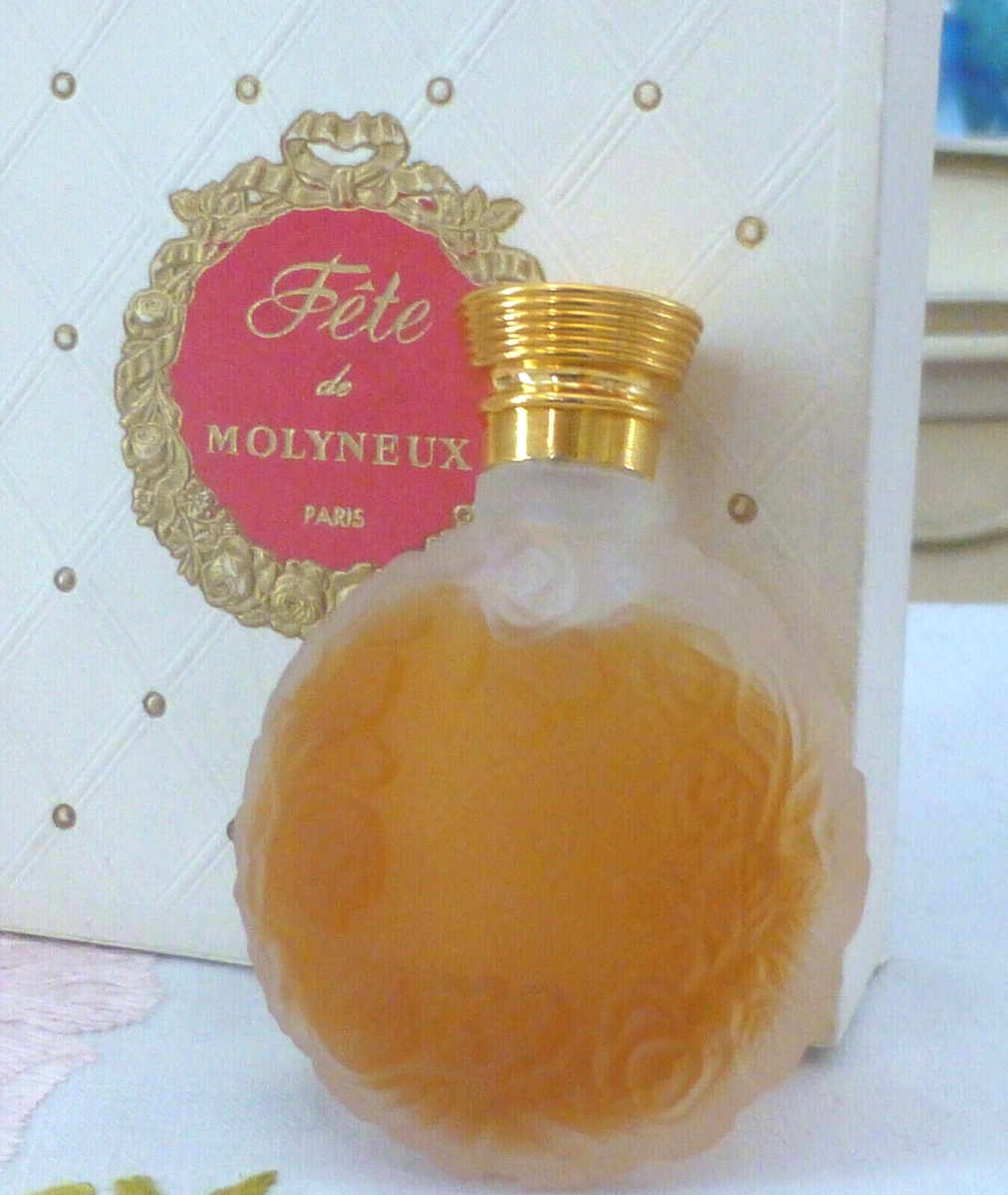 VTG 1960s Molyneux FETE Flacon Pour de Sac Parfum Perfume 1/6 Oz