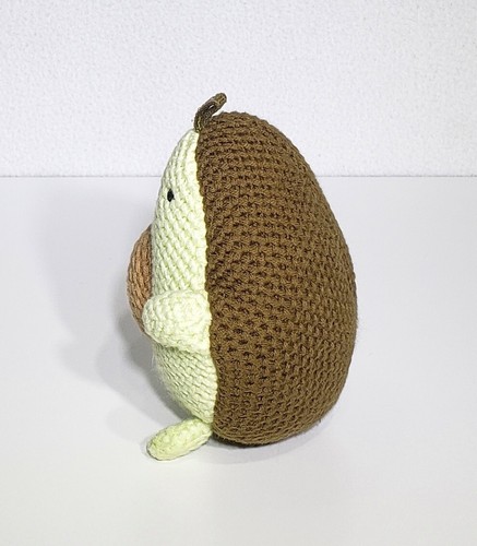 H&M Cute Crochet Light Green Avocado Baby Rattle Plush Stuffed Animal Toy 5" EUC - Picture 4 of 8