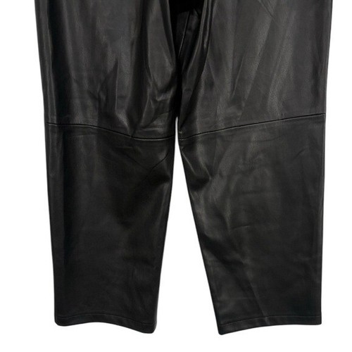 Pantaloni bianchi NYC The Baxter vita alta ecopelle gamba dritta larga taglia 30 - Foto 7 di 9