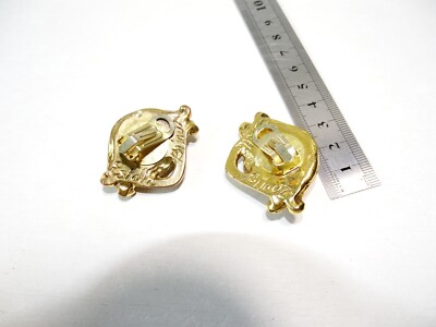 Parure De Bijoux ESTELLE Paris (boucles D'oreilles + Broche) - Créateur Moderne - Occasion - Couleur Dorée