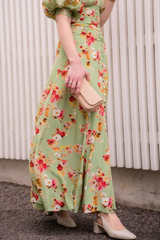 green emerald velvet dress Thinking Mu Lily Dress Green Chamaleon