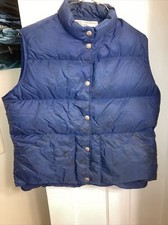 VTG 70s LL BEAN Goose Down Trail Vest Puffer Blue USA SM MED Nylon Script Label