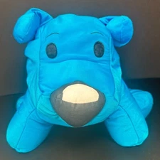 Idea Nuova Blue Dog Plush Microbead Nylon Spandex 18" Stuffed Animal Pillow