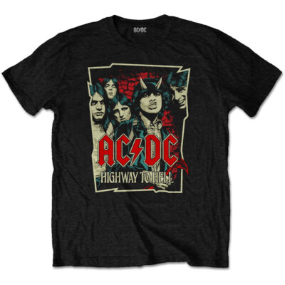 AC/DC 'Highway To Hell Sketch' (Schwarz) T-Shirt - NEU & OFFIZIELL!