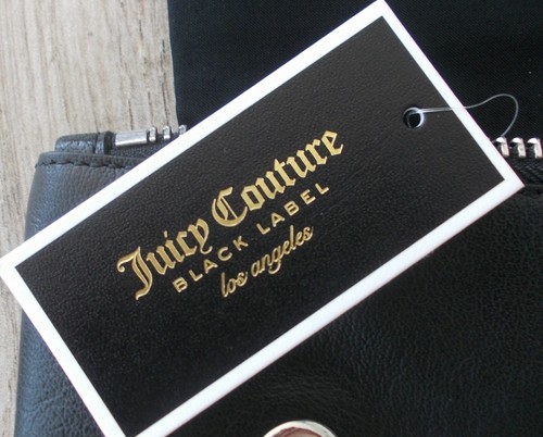 NEW WITH TAGS JUICY COUTURE BLACK LABEL BLACK CLUTCH W/ CHARMS & CHAIN DUST BAG - Picture 3 of 4