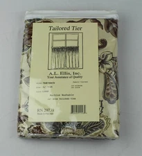 Ellis Curtain Valerie Tailored Cafe Curtain Panel Pair - Linen – 36”H x 68”W