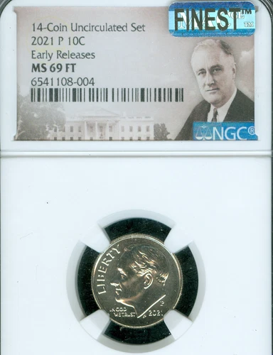 2021 P ROOSEVELT DIME NGC MS69 FT MAC  FINEST GRADE & SPOTLESS  .