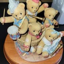 Cherished Teddies Commemorative 5 Year Anniversary Figurines with box