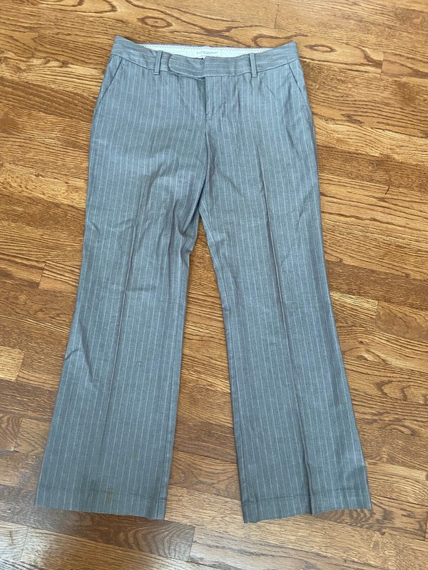 Banana Republic Ryan Fit Women Gray Pink Stripe Pants Size 2