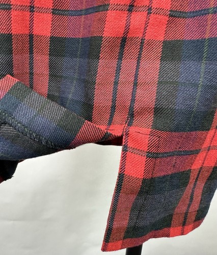 Vintage 90s Tartan Plaid Skirt S / 26" High Waist Red Charcoal Gray Preppy Punk - Picture 7 of 12