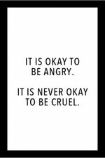It is OKAY To Be Angry It Is Never Okay To Be Cruel  Respect Care MAGNET