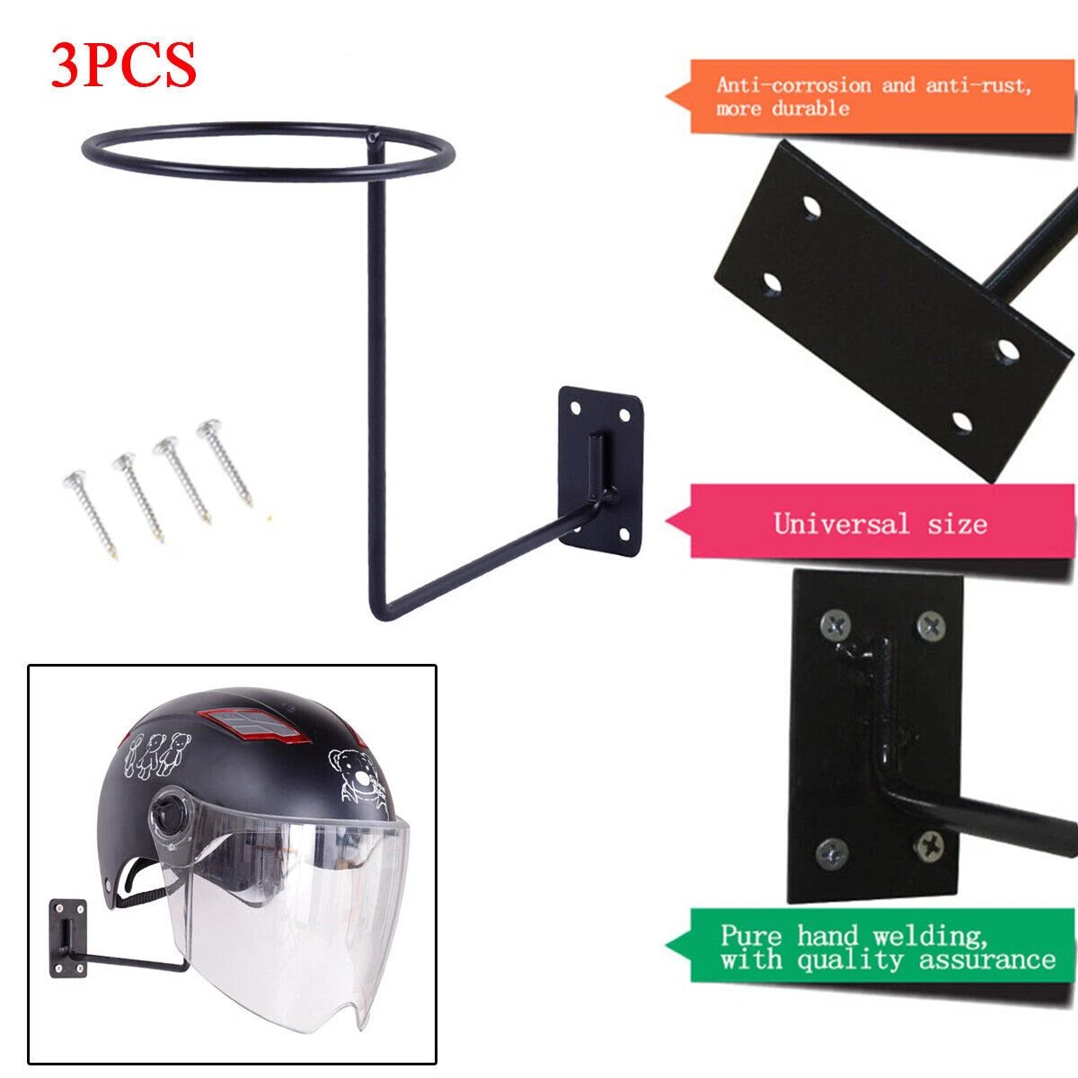 Motorcycle helmet holder hook sale