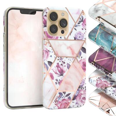 EAZY CASE für Apple iPhone 13 Pro Hülle Marmor bedruckt Backcover Silikon Cover