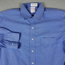 Brooks Brothers Shirt Mens Size 16 Blue Dress Button Up Long Sleeve
