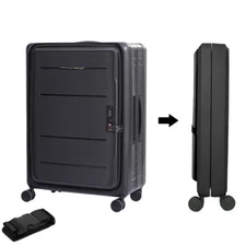 Travlr's Bubble Foldable/Collapsible  100% PP 20" Carry On trolley luggage-Black