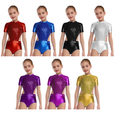 HULIJA Mädchen Eiskunstlauf Body Turnanzug Ärmellose Tanzbody mit Strass Ganzanzug Jumpsuit Yoga Wettbewerb Bühnenauftritt Weiß 110-116