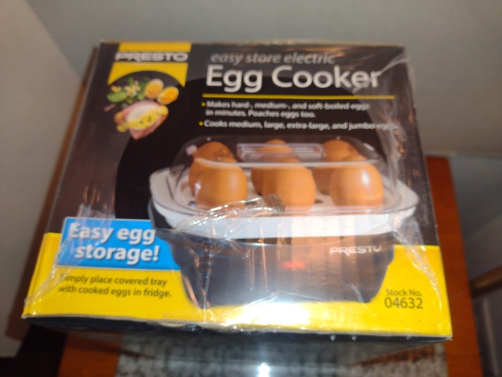 Presto Electric Egg Cooker for Hard Medium Soft Poached or Boiled Eggs Easy Store 6 Count