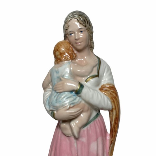 Estatuilla de madre e hijo de porcelana italiana Capodimonte de 13"" Estatua Usada en Excelente Condición Vintage - Imagen 5 de 10