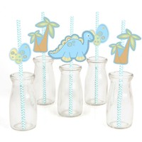 Baby Boy Dinosaur Paper Straw Decor - Baby Shower Striped Decorative Straws -... on sale Baby Boy Dinosaur Paper Straw Decor - Baby Shower Striped Decorative Straws -... on sale