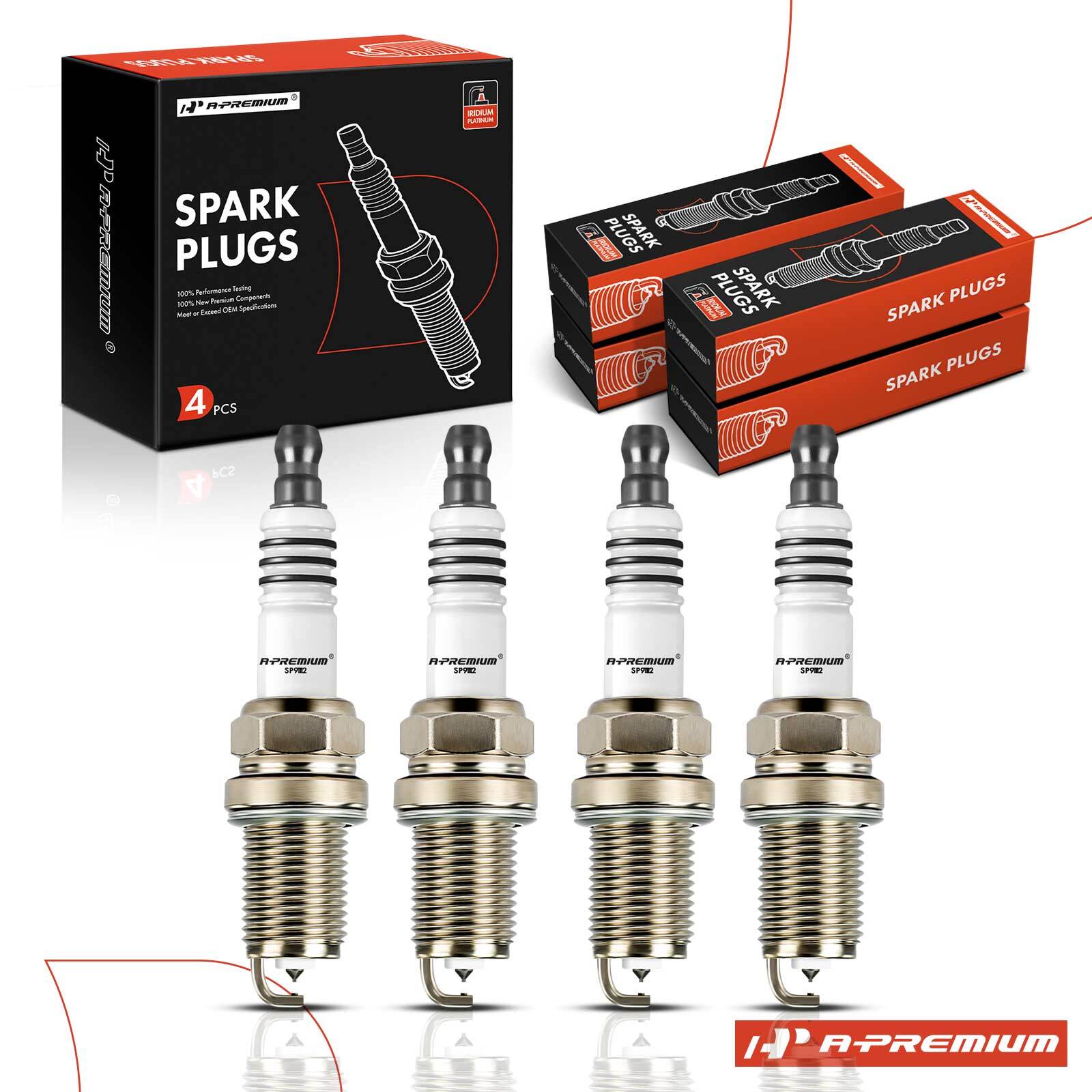 A-Premium 4x Double Iridium Spark Plugs for Mitsubishi Outlander PHEV 2018-2020