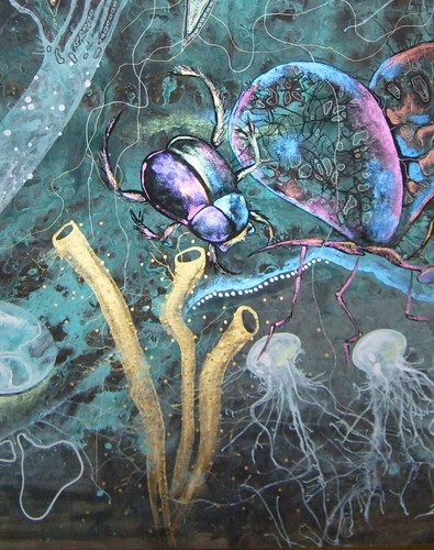 seascape marine landscape art paintings figurative ocean scarab medusa koi fish - Picture 4 of 24