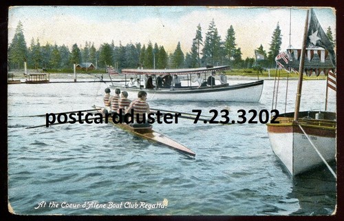 Postal COEUR D'ALENE Idaho 1907 Boat Club Regatta