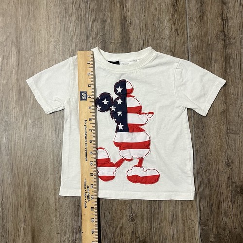 Zara Disney Mickey Mouse Shirt Kids 9-12 Month Embroidered USA Flag Patriotic - Picture 3 of 8