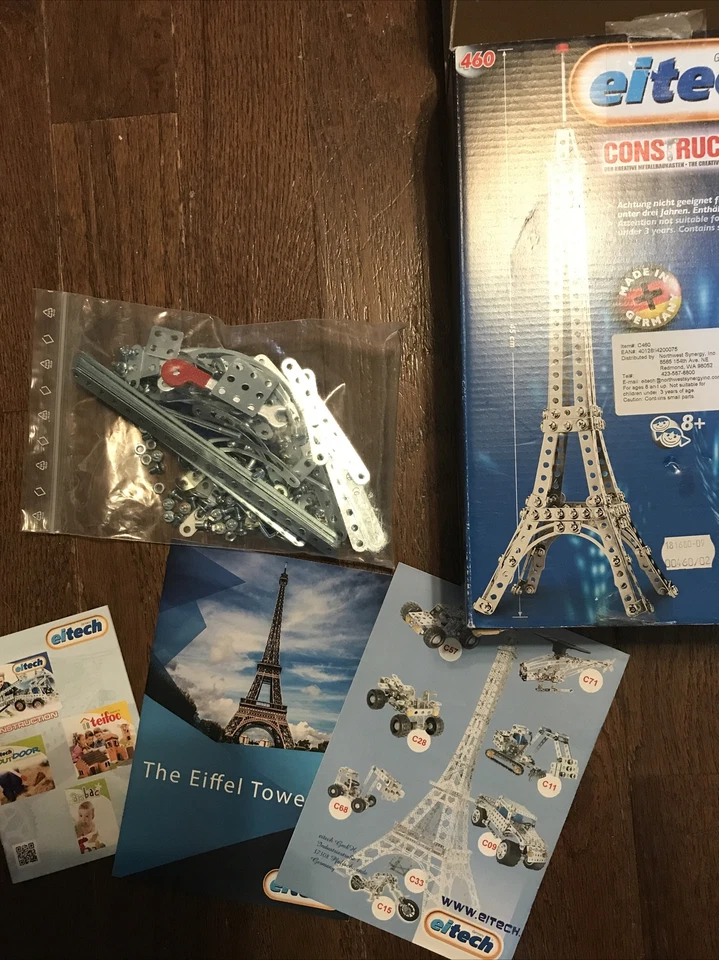 Complete Eiffel Tower C460 Creative Metal Building Kit By Eitech Germany W/Tools - Image 3 of 4