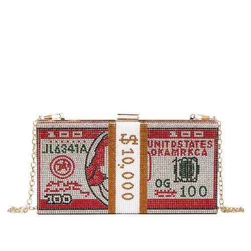 Hhandbag Women Shoulder Crossbody Bag Dollar Evening Clutch Bag Wallet Red Purse