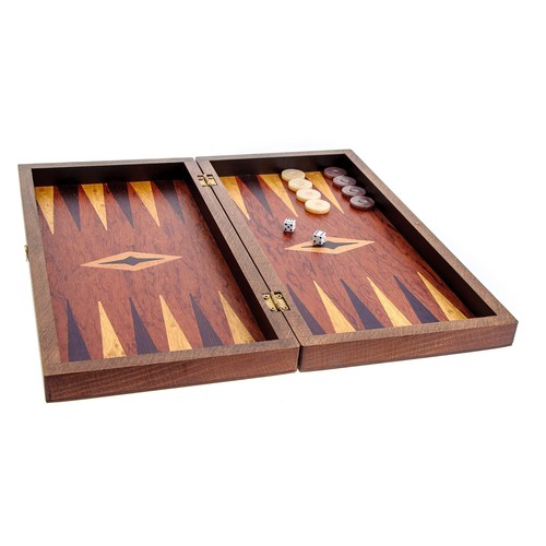 Backgammon Game Set, Wooden Handmade - "The Lighthouse" Design Inlaid - Large - Picture 2 of 5