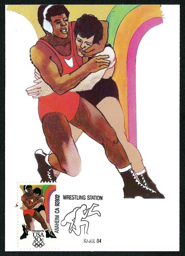 USA, SCOTT # 2082-2085, SET OF 4 FDC MAXI CARDS SUMMER OLYMPICS SPORTS 1984 - Picture 4 of 6