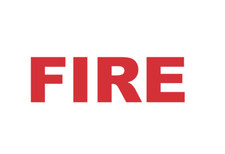FIRE - Self Adhesive Vinyl Decal Sticker Lettering Word Fire Bucket