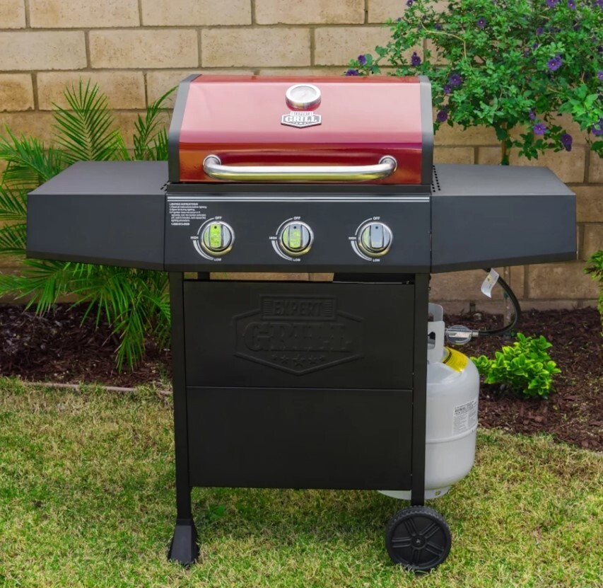 Parrilla Asador De Propano Portatil De 47" Barbecue 3 Burner BBQ Gas Grill