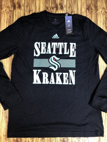 NHL Adidas Fresh SEATTLE KRAKEN Hockey Azul Marino Mangas Largas Camisa Para Hombre MED NUEVA - Imagen 2 de 8