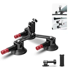 NEEWER Triple Suction Cup Mount with Action Camera Adapter & Phone Holder， CA067