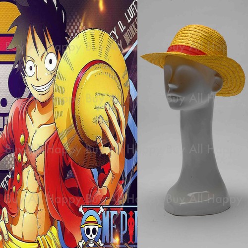 One Piece Anime MONKEY•D•LUFFY Cosplay Costume Straw Hat New - Picture 2 of 3