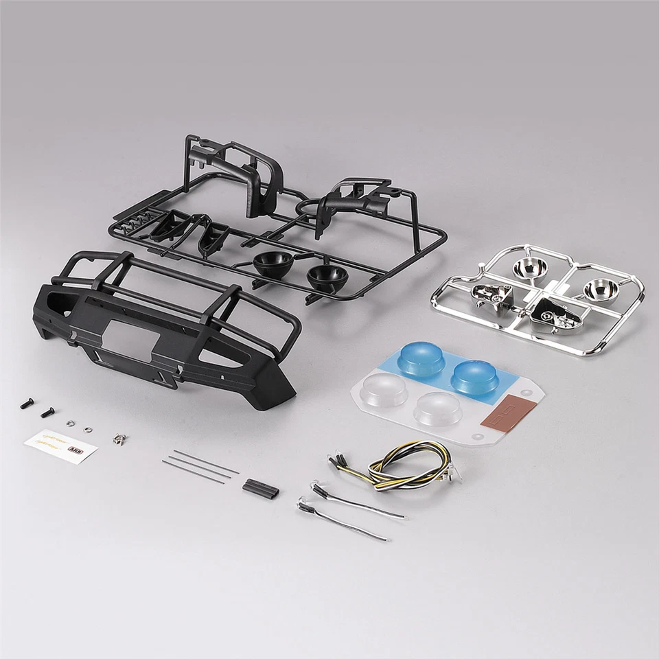 Killerbody KB48689 Paracolpi Con Fari LED In Alluminio Nero Per Camion 1/10 - Immagine 2 di 4