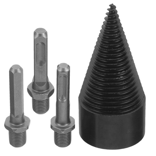 1 Set of Wood Splitter Firewood Drill Bit Metal Splitter Wood Splitting Drill