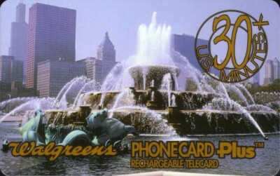 USA SmarTalk TeleServices (STI) Telefonkarte Walgreens #4 Wasserbrunnen in Chicago
