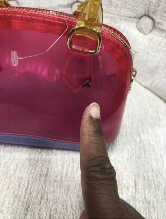 Mini Cartera Bandolera Deluxity Los Angeles Transparente Jalea Rosa Púrpura Amarillo Foto 3 de 4