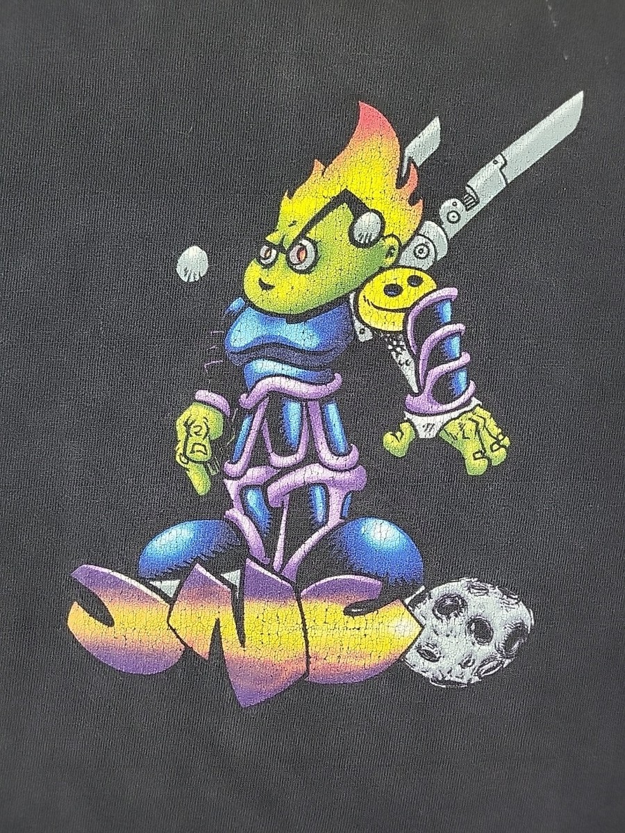 Vtg JNCO Jeans Alien Flamehead Skate T-Shirt, XL, 21.5x29.5 Vtg JNCO Jeans Alien Flamehead Skate T-Shirt, XL, 21.5x29.5