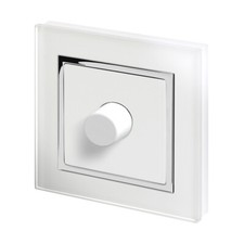 RetroTouch 1 Gang 2 Way Dimmer Switch 3-200W LED & Halogen White Glass CT 02040