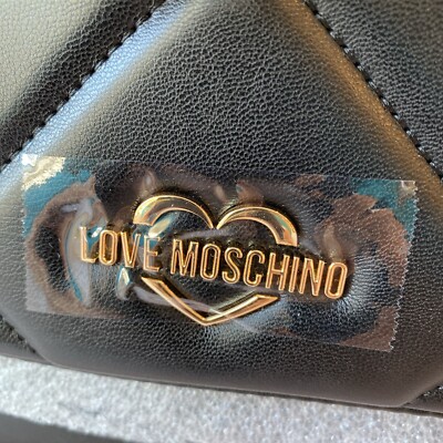 Love Moschino Black Heart Logo Shoulder Bag NEW AUTHENTIC | eBay