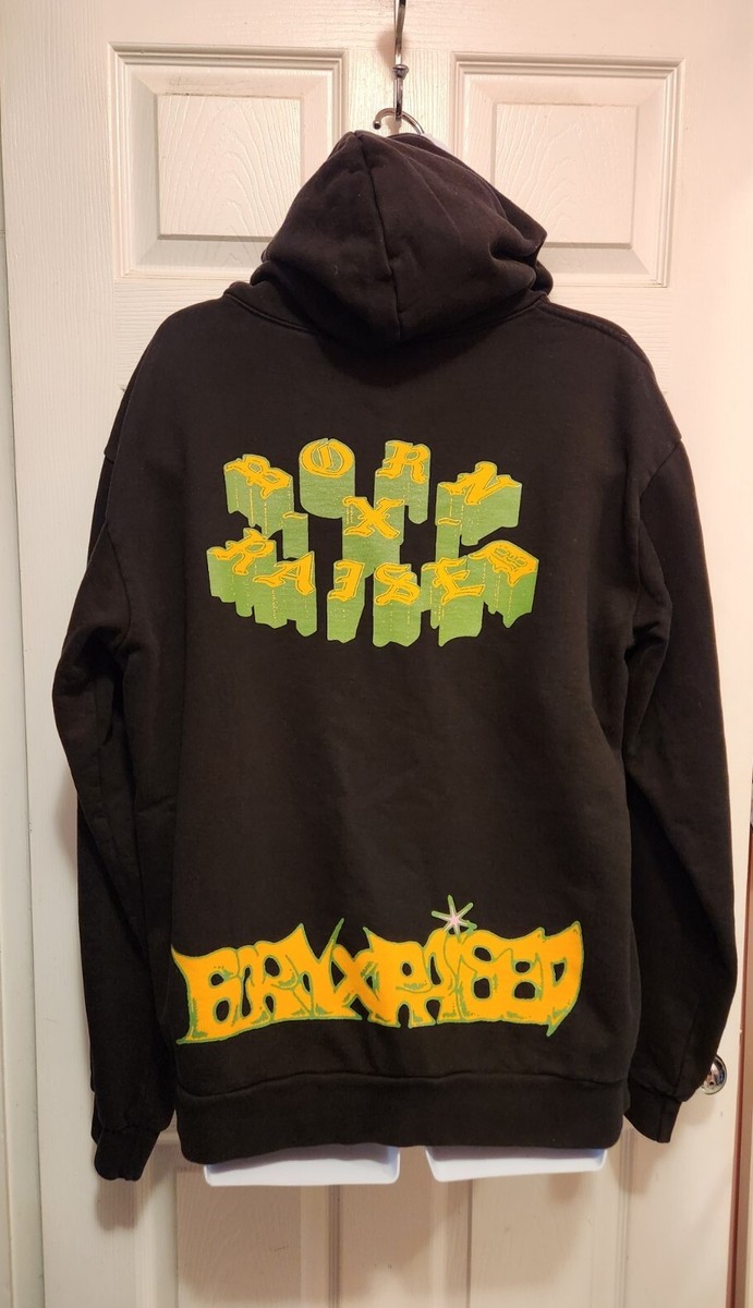BORN X RAISED HOODIE BLACK WITH LOGO GRAPHICS 2022 DROP