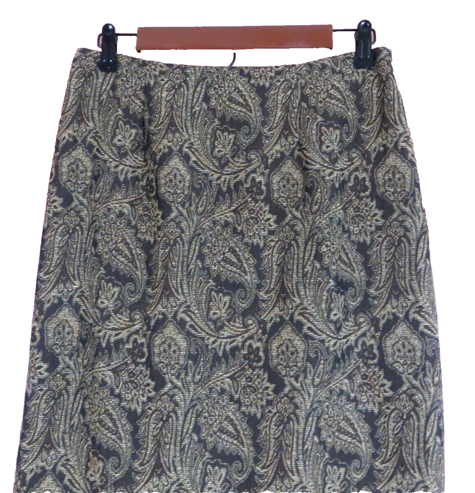 SK14218- Falda lápiz recta de lana para mujer de DANA BUCHMAN Talla larga de paisley 8 Foto 3 de 4