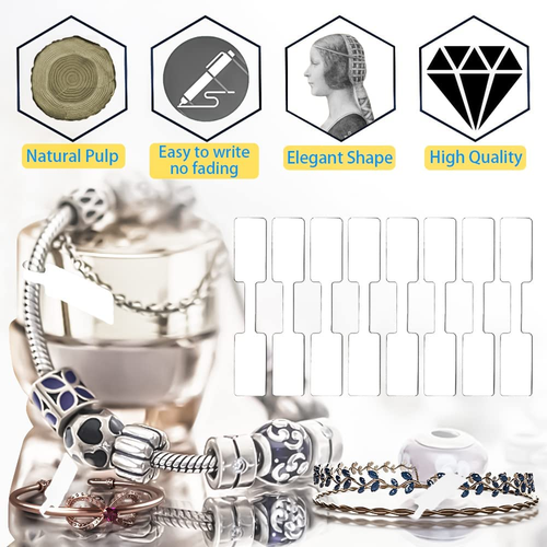 2000 Etiquetas En Blanco Para Joyería Etiquetas Adhesivas Para Collares Anillos - Picture 6 of 12