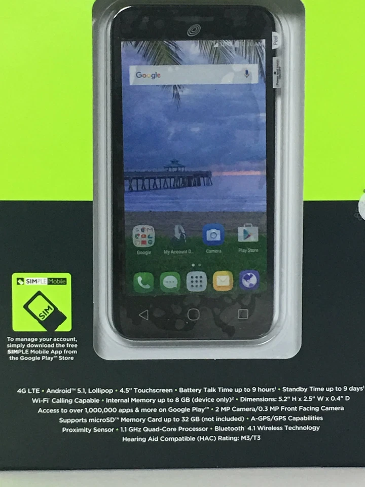 Simple Mobile📱Alcatel☝️OneTouch Pixi Avion 4G LTE pré-pago ilimitado NationWide  - Imagem 4 de 4