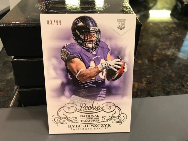 National Treasures Rookie Base Card Ravens Kyle Juszczyk 83/99 2013